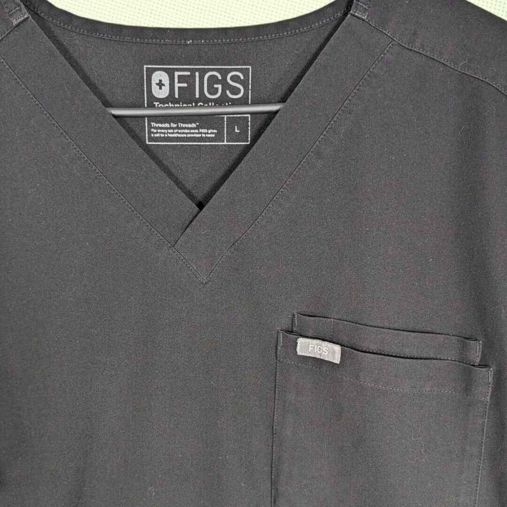 FIGS Scrub Top L Black Technical Collection FM1500 - Picture 4 of 5